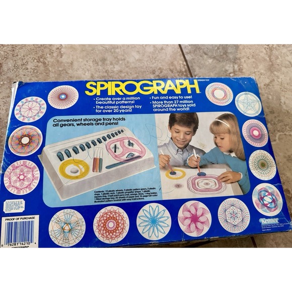 VINTAGE 1986 KENNER SPIROGRAPH In Original Box Missing Pieces See Photos Draw - Picture 3 of 6